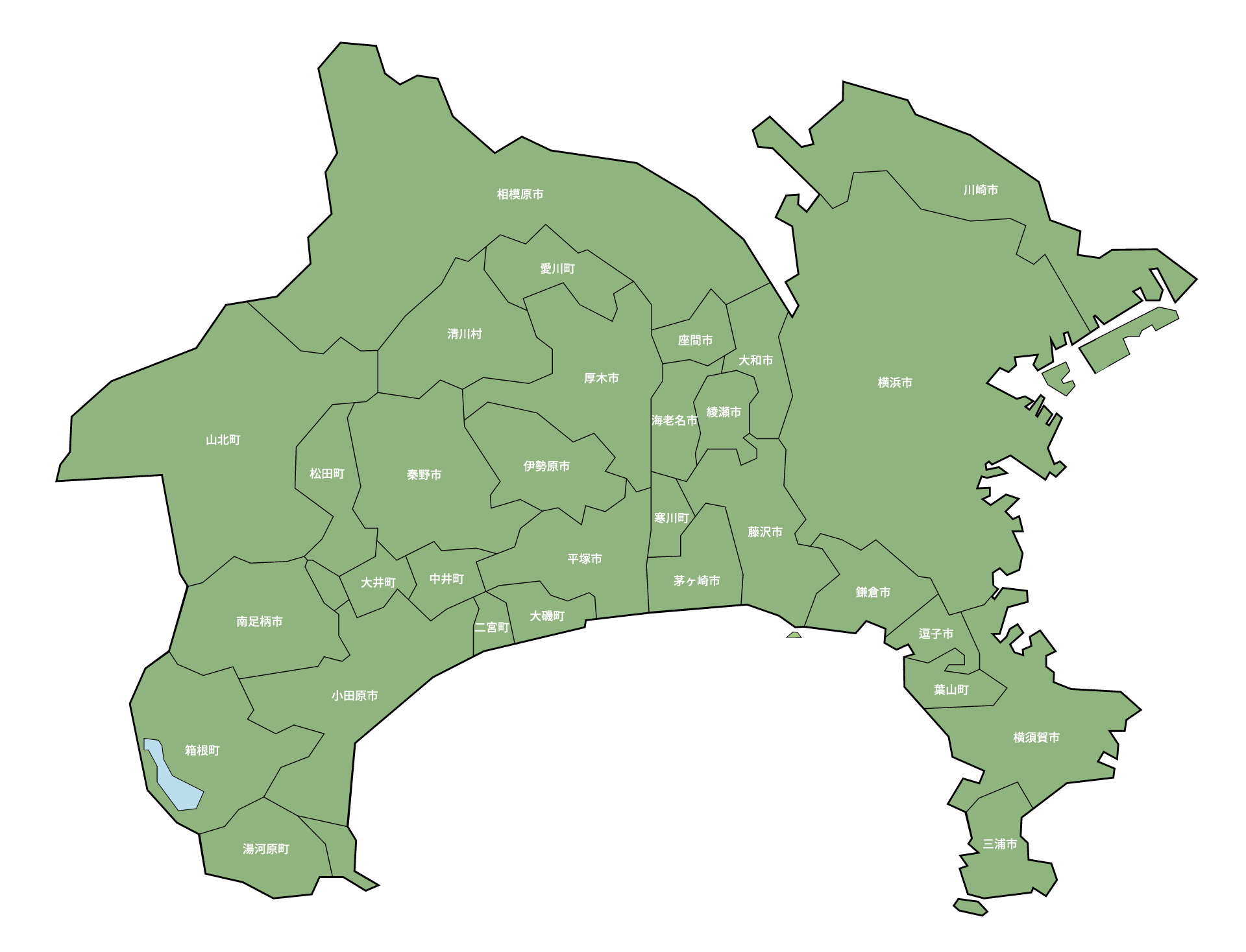 神奈川全域のマップ